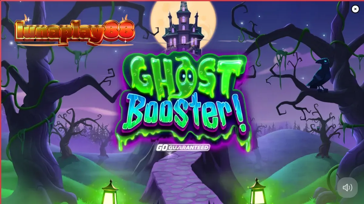 Tampilan visual slot Ghost Booster dengan tema Halloween yang ceria